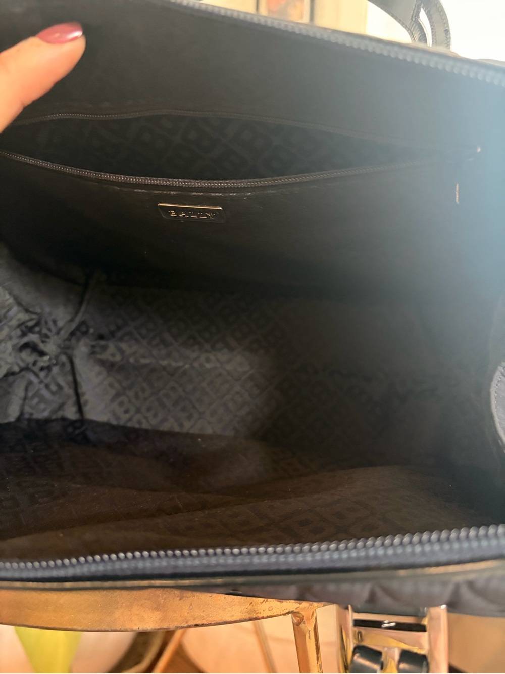 Vintage BALLY Black Quilted Nylon & Leather Satchel Shoulder Bag NWT - Picture 11 of 13